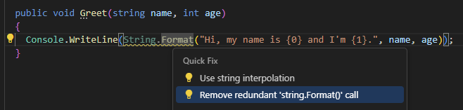 Redundant call to string formatting method Redundant call to string formatting method