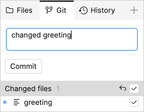 Editing commit message in the Git panel Editing commit message in the Git panel