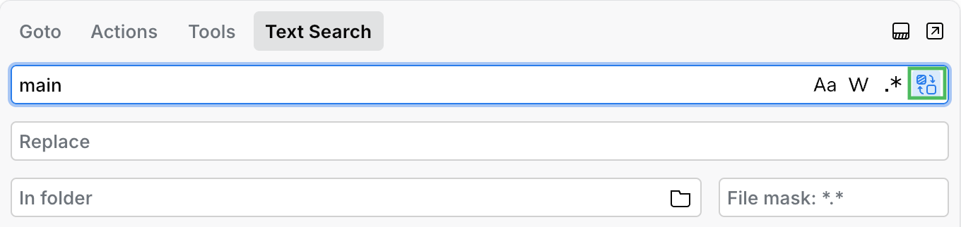 Replace in path using the Go to popup Replace in path using the Go to popup