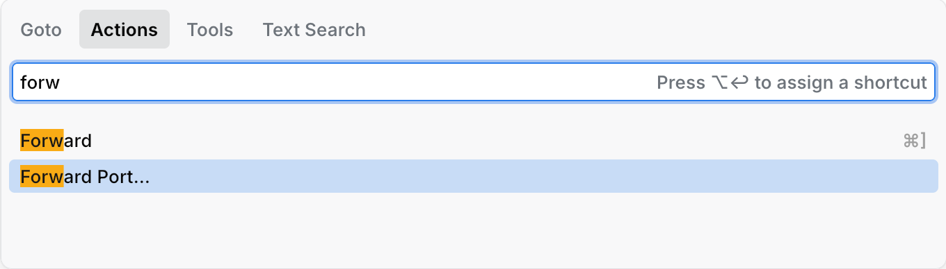 Searching how to forward a port in the go to popup Searching how to forward a port in the go to popup