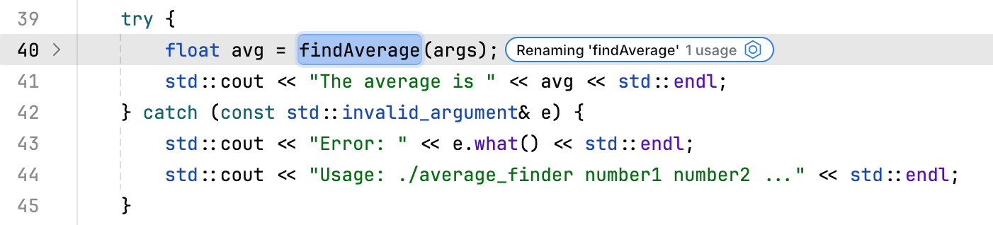 Renaming a symbol Renaming a symbol