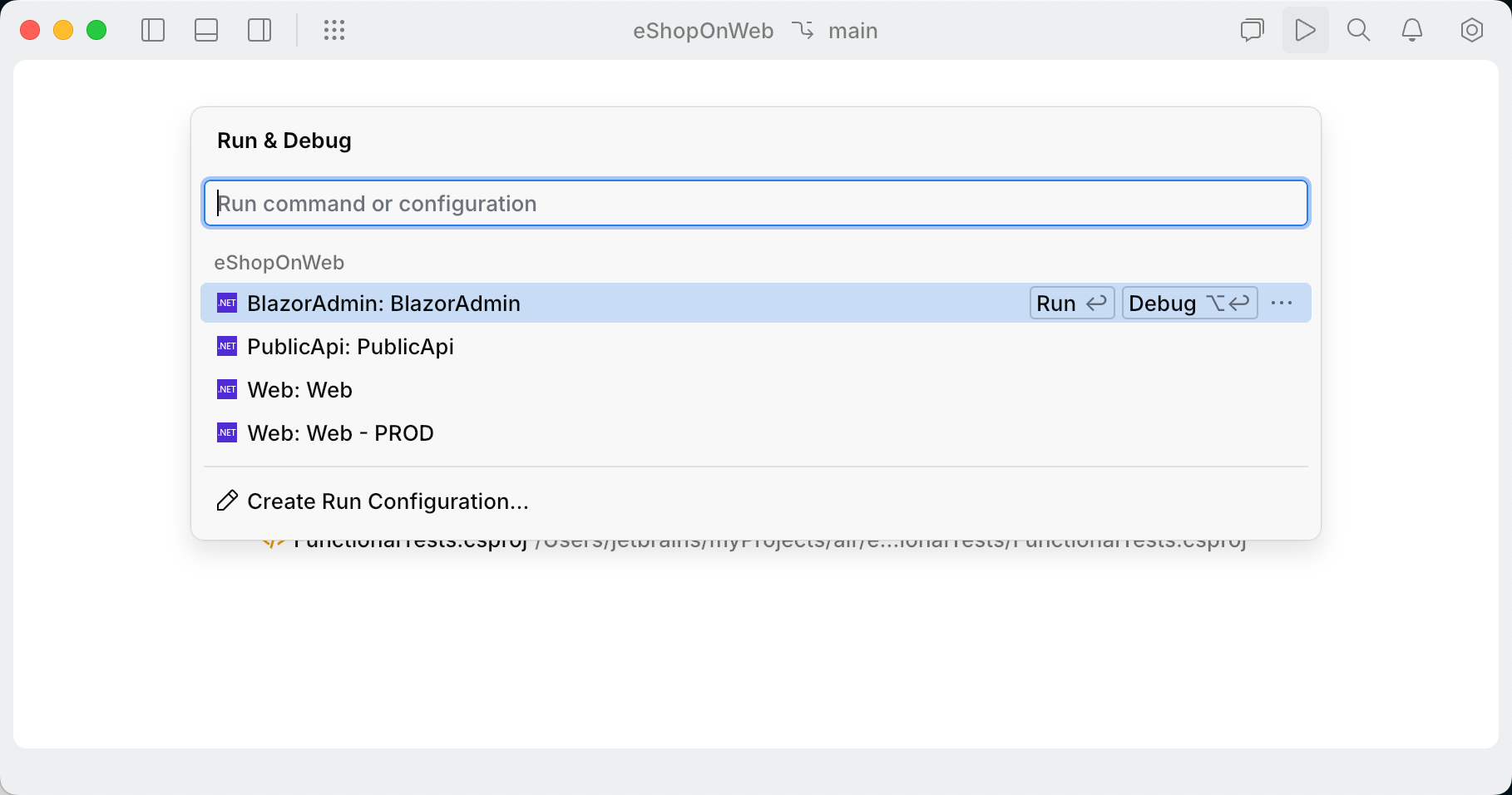 Run and debug C# code | JetBrains Fleet Documentation