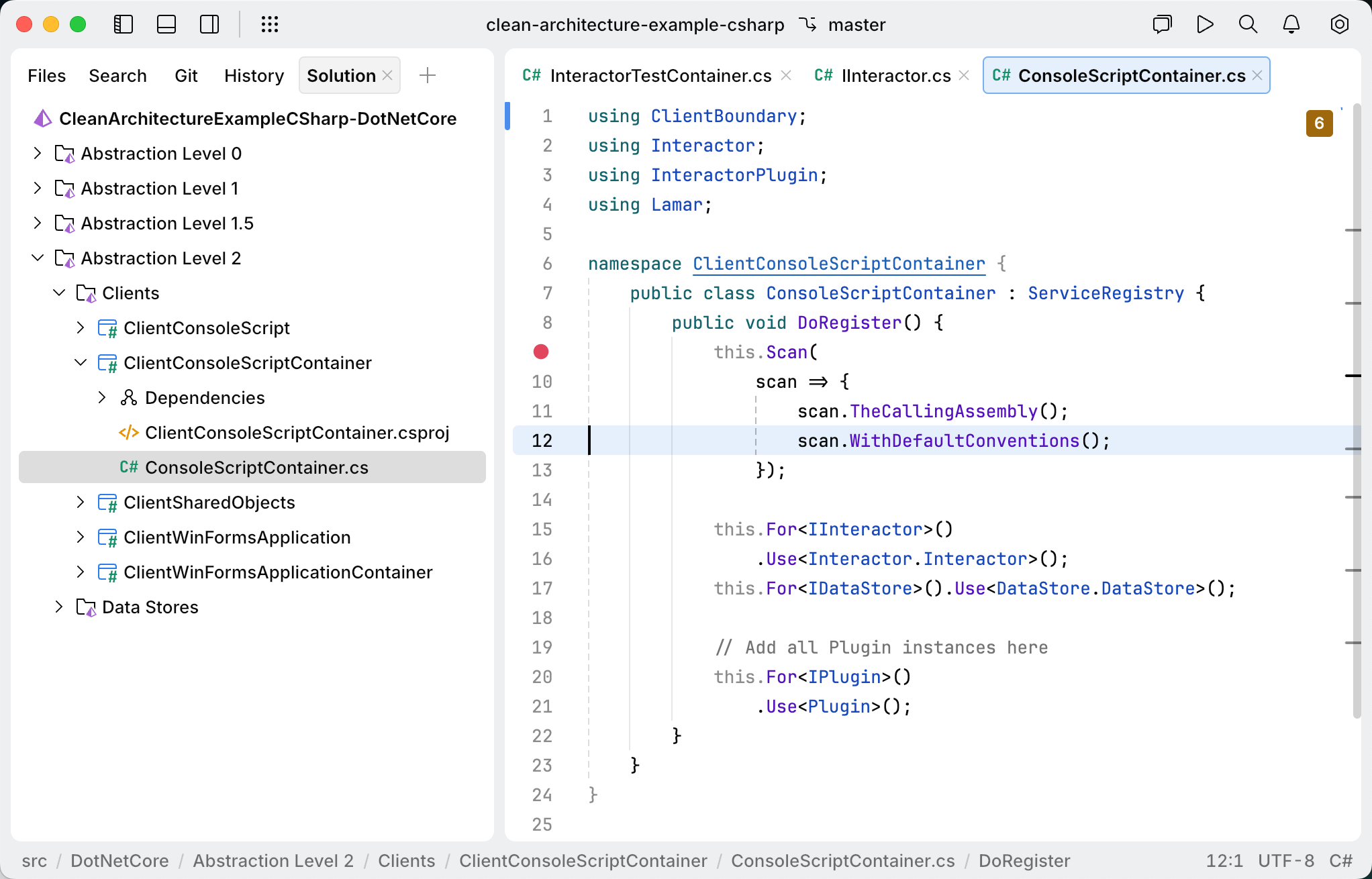 JetBrains Fleet: Solution view for .NET (C#) projects