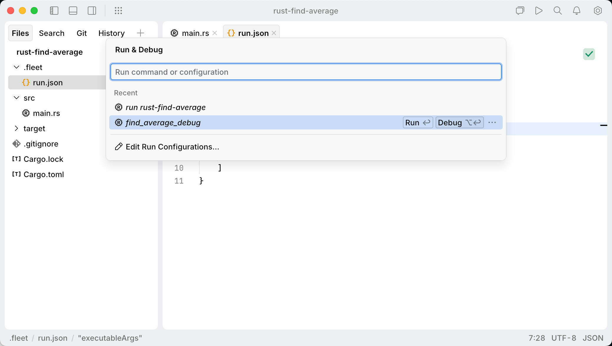 Starting the app in debug mode from the Run and Debug popup