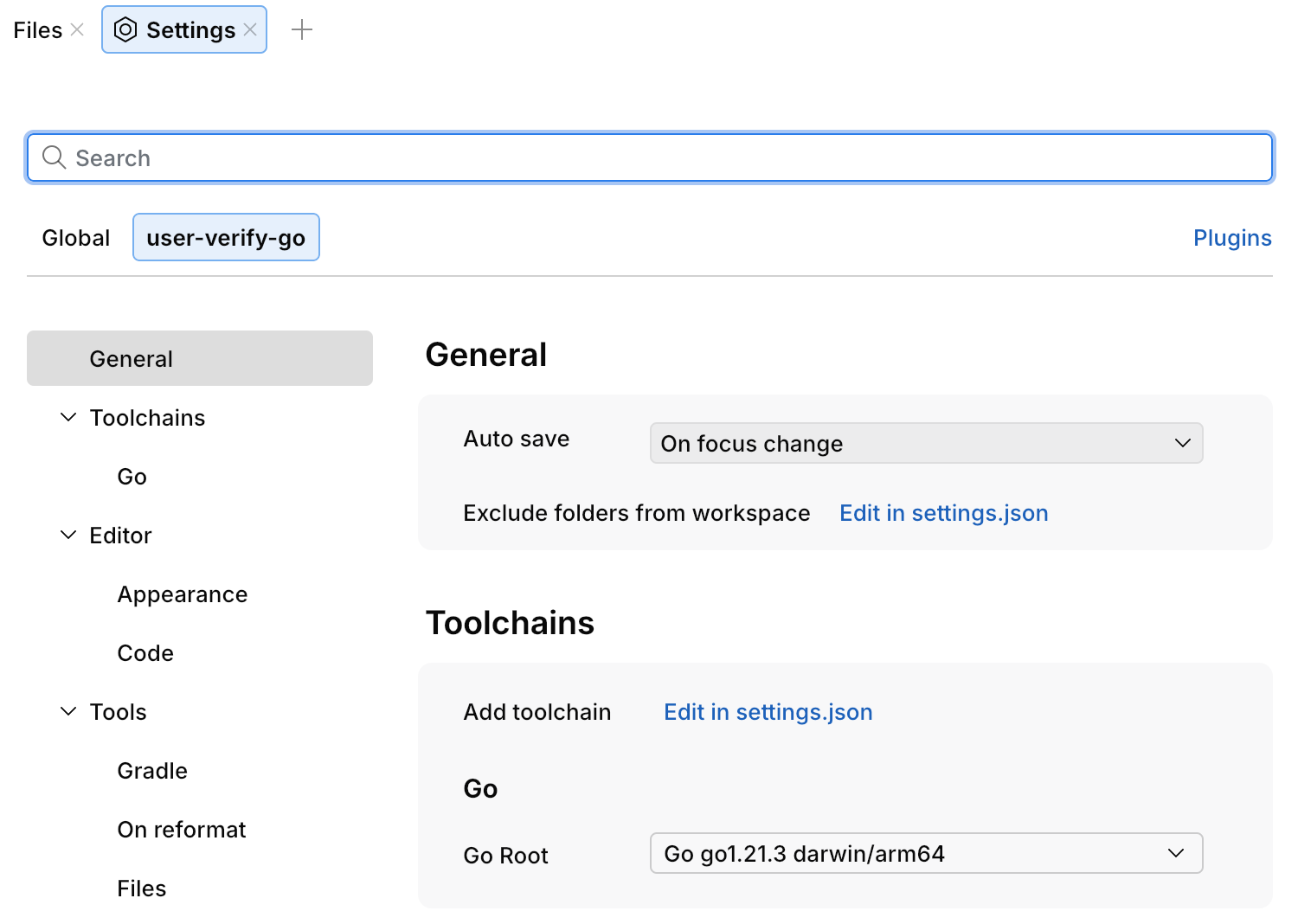 The 'SPRING-PETCLINIC' tab in Settings/Preferences