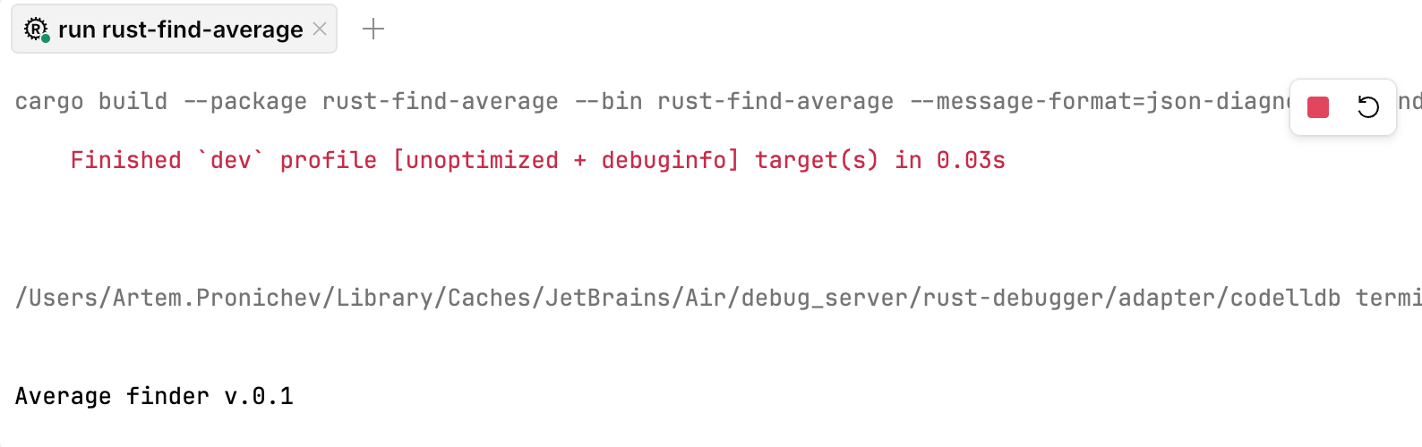 The Stop icon in the top-right corner of a tab