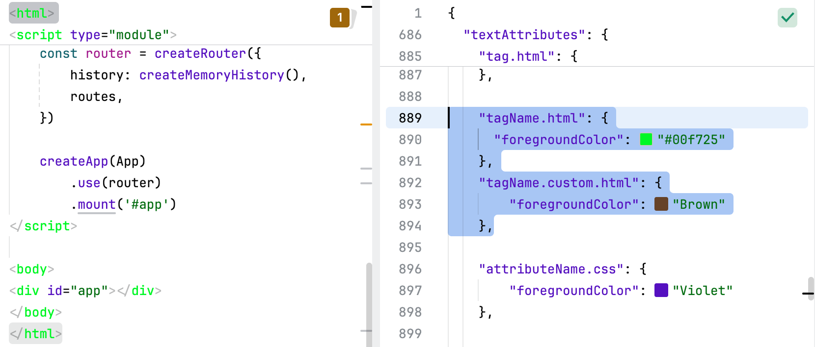 fleet textattributes tag name section json theme plugin