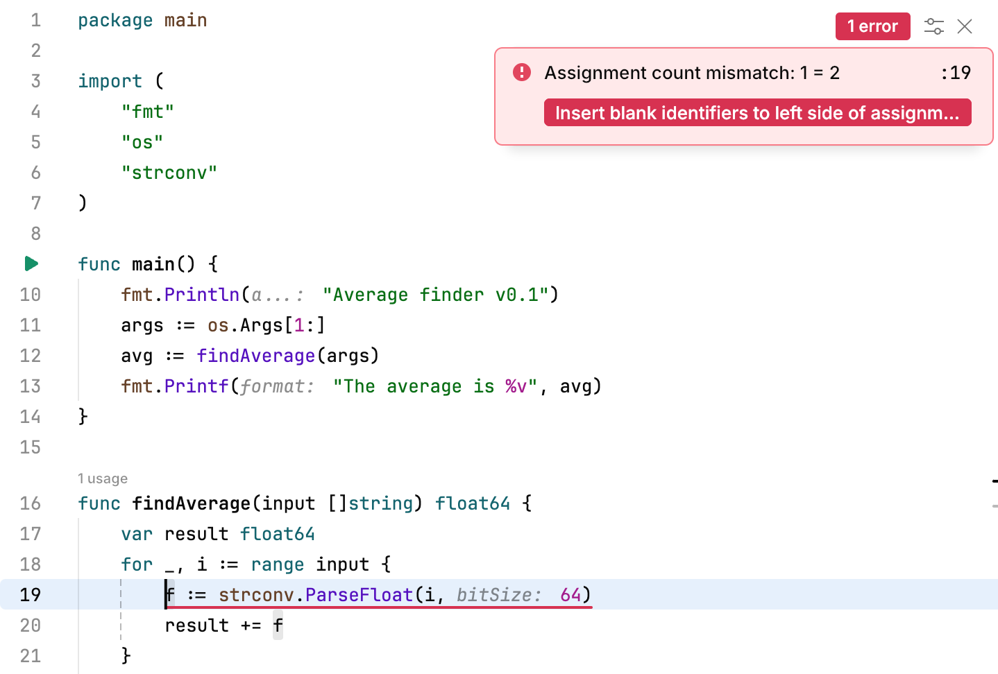 Apply the main quick-fix