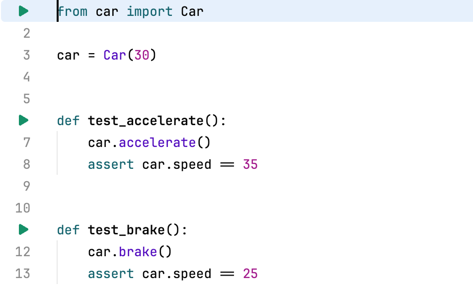 Gutter icons for pytest tests