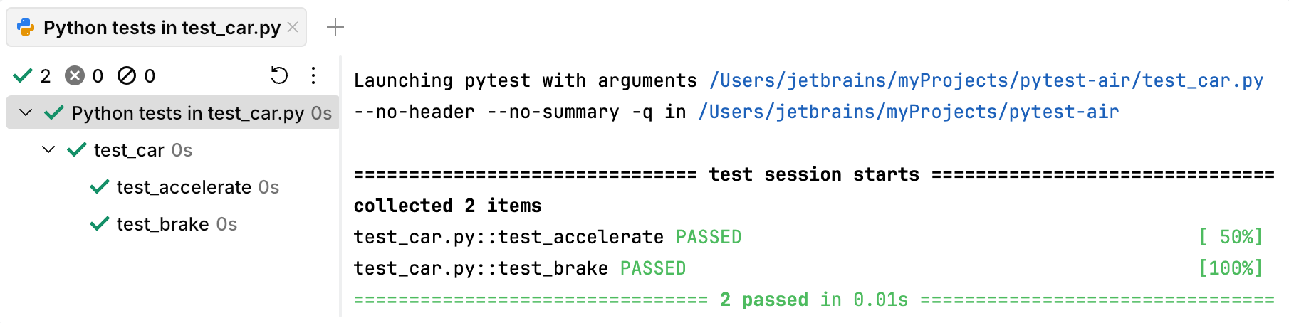 All pytest tests passed