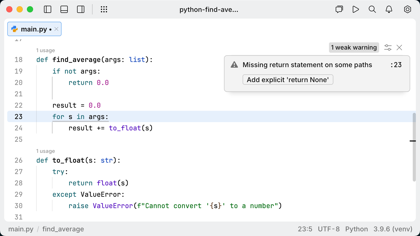 Apply the main quick-fix