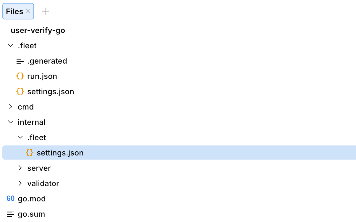 settings.json in a workspace subdirectory