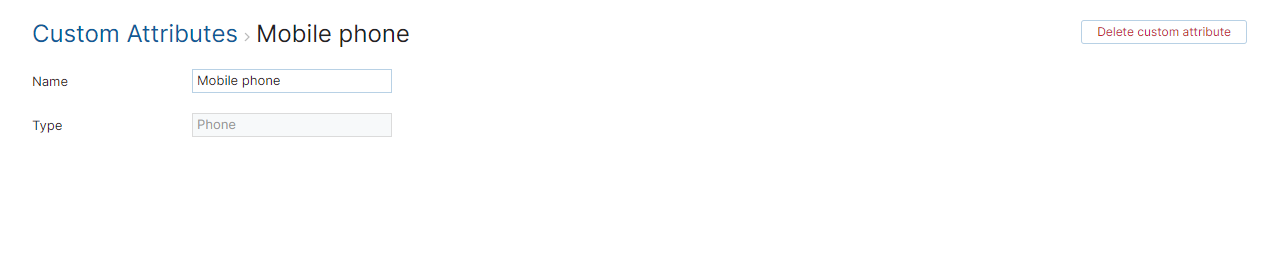 The detail page for a custom attribute. The detail page for a custom attribute.