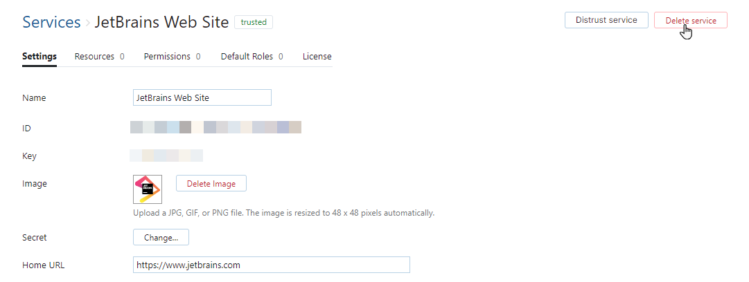 delete a service from its service settings page delete a service from its service settings page