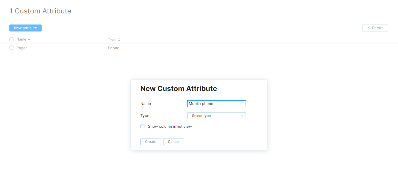 The New Custom Attribute dialog. The New Custom Attribute dialog.