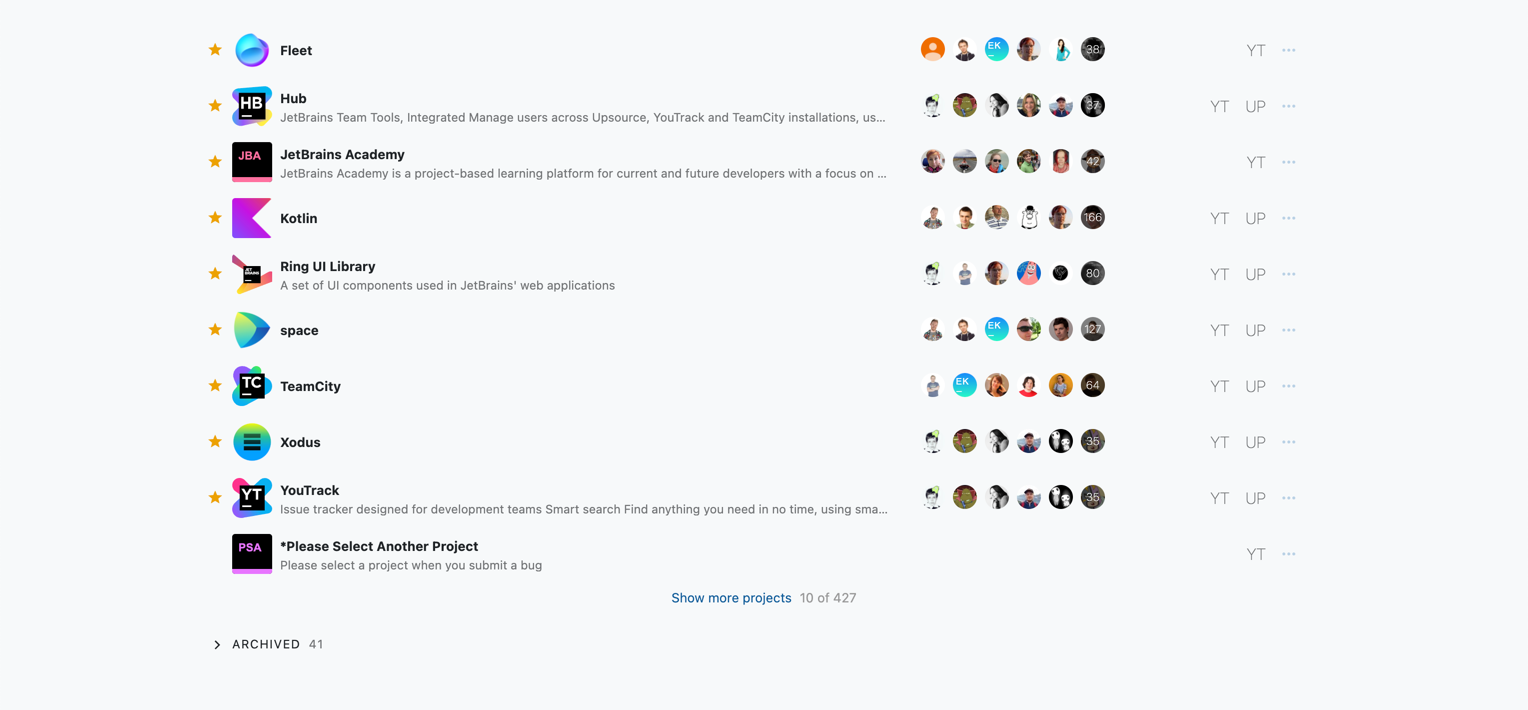 Projects list Projects list