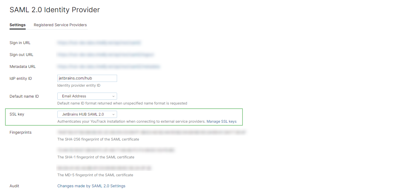 SAML SSL key SAML SSL key