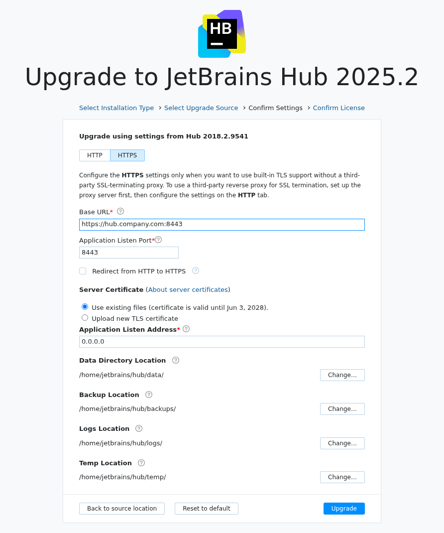 Upgrade Hub - Use existing valid certificate Upgrade Hub - Use existing valid certificate