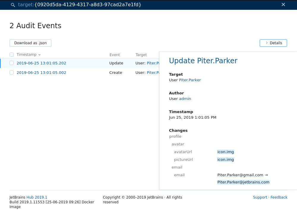 Audit events Audit events