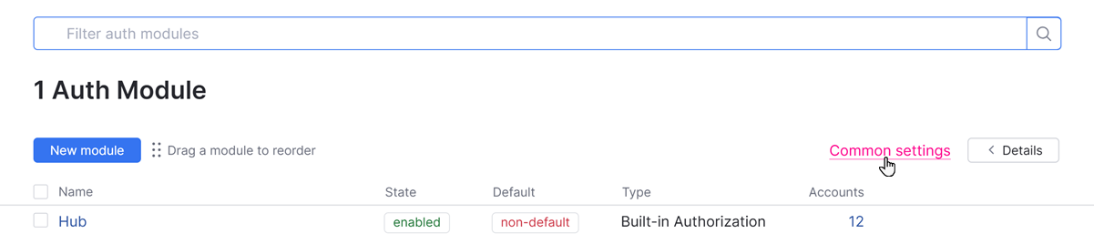 Common settings general Common settings general