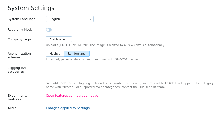Experimental features Experimental features