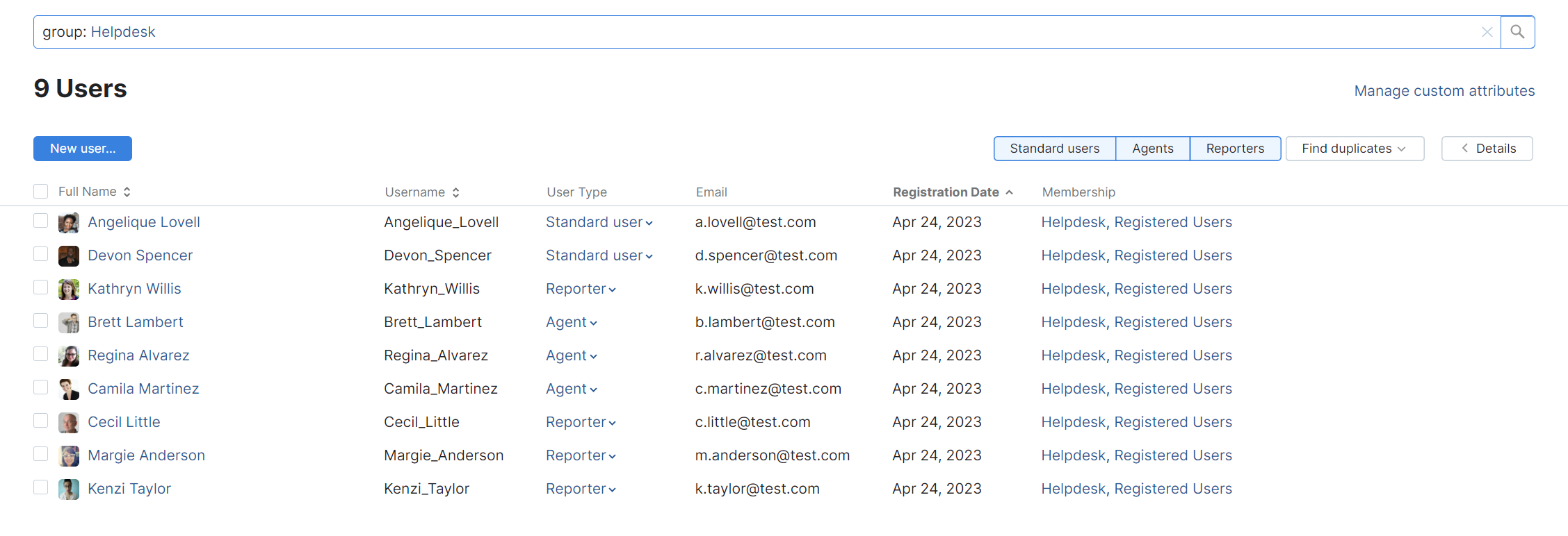 Users list Users list