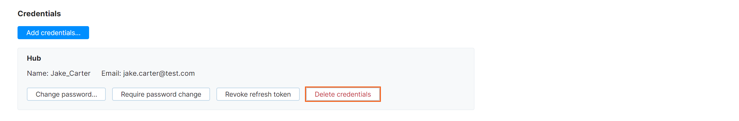 Delete credentials in profile Delete credentials in profile
