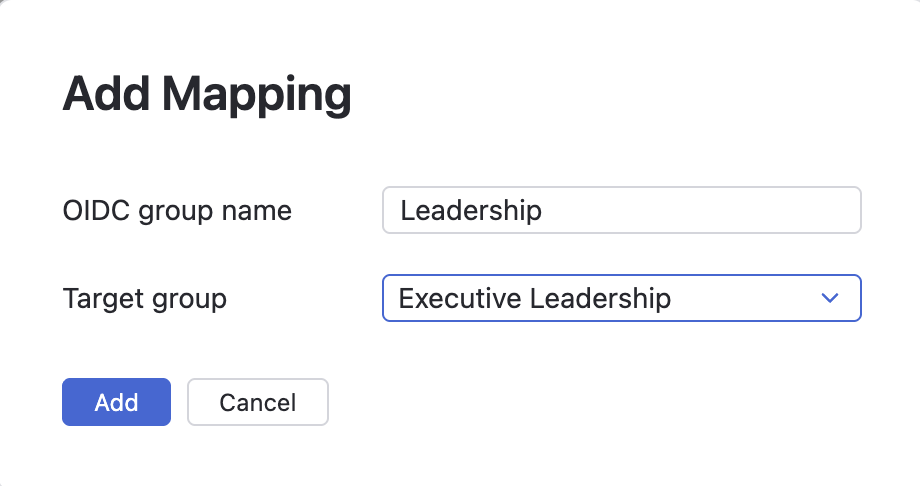 Adding group mappings Adding group mappings