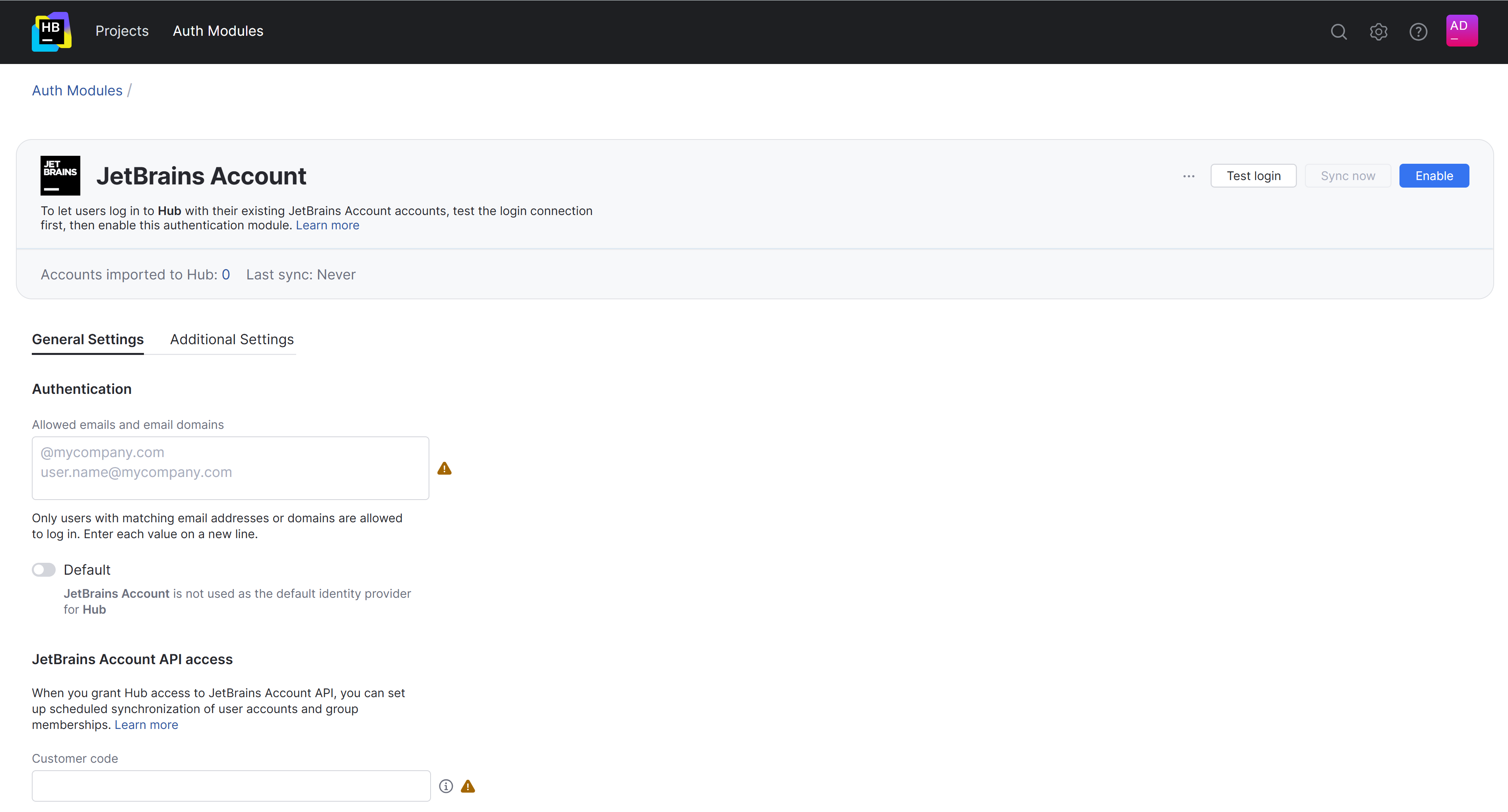 JetBrains account authentication module. JetBrains account authentication module.