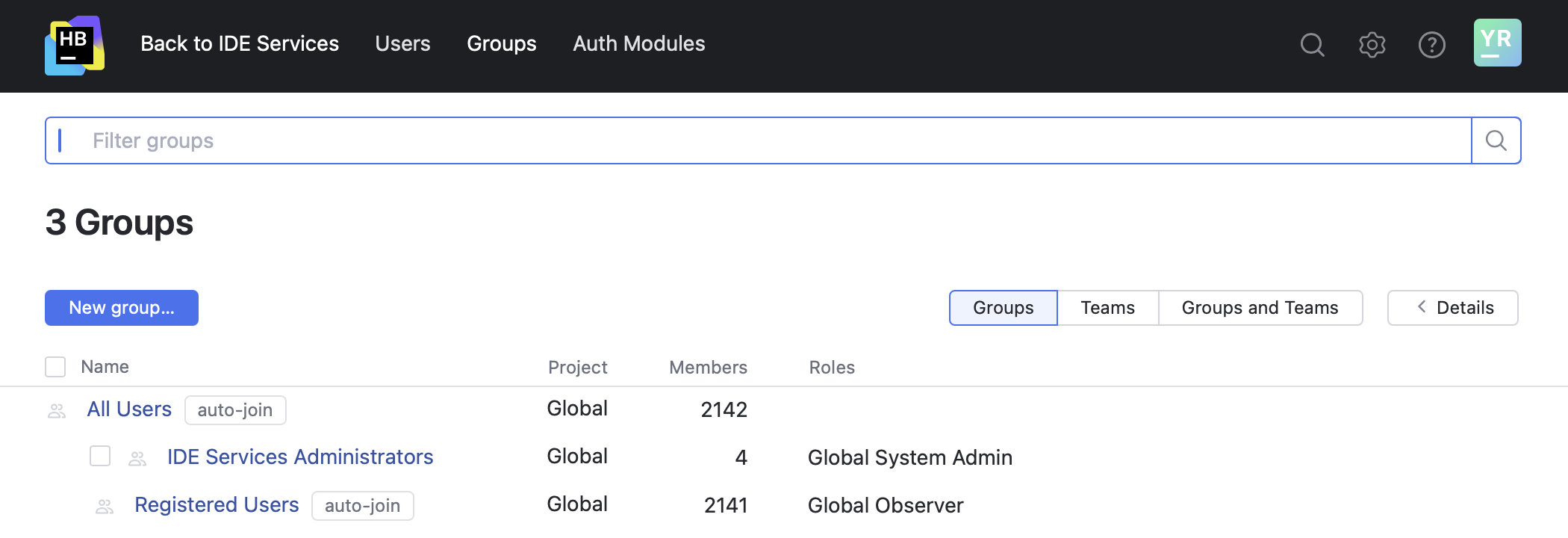 Hub Administration Menu
