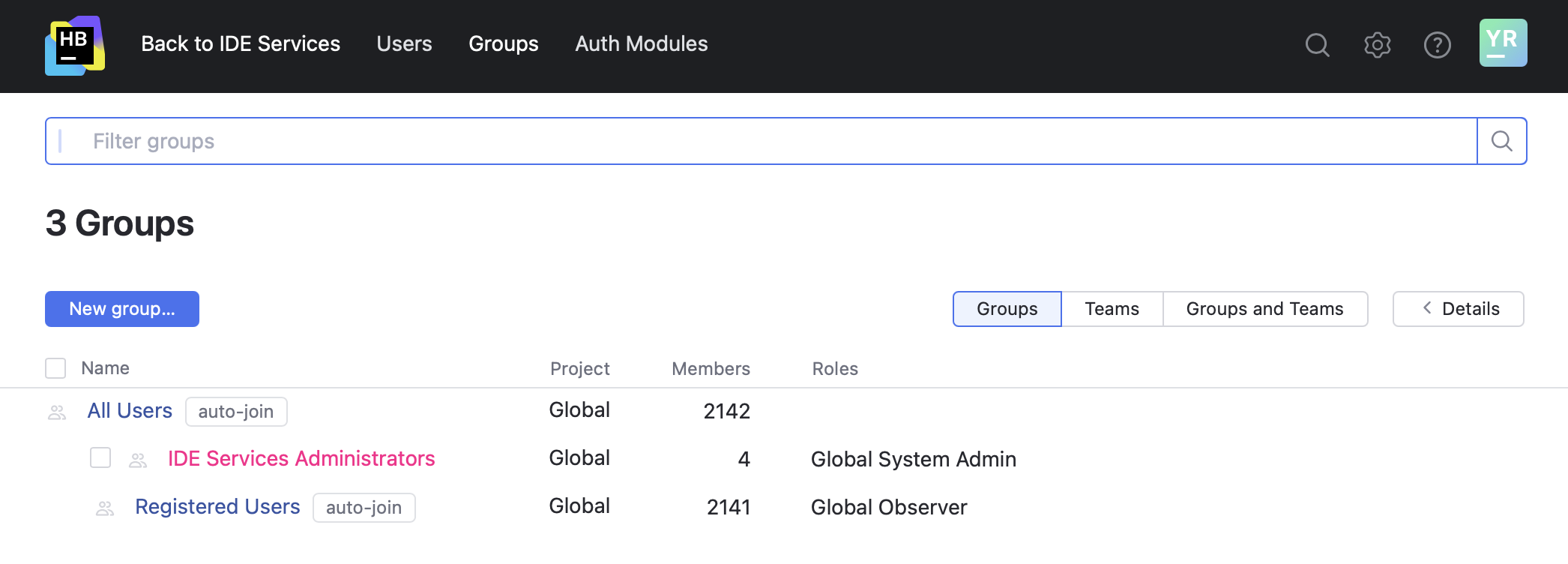 Hub Ide Services Administrators