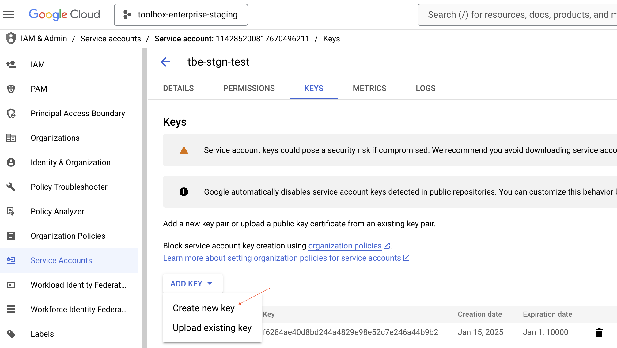 Create Google Service Account Key Create Google Service Account Key