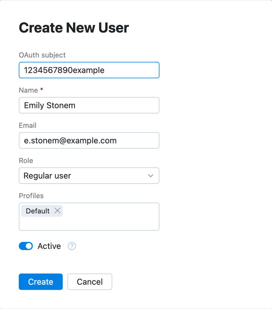 Specify user details Specify user details