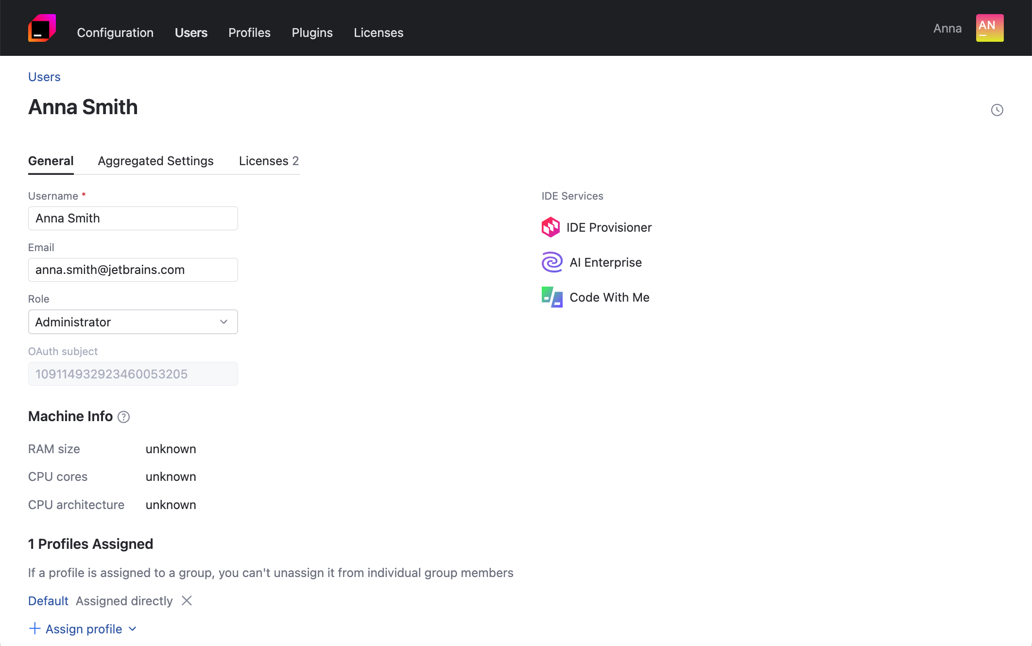 Edit user details Edit user details