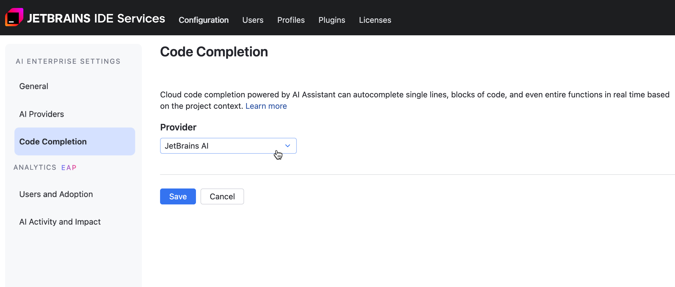 Set the Code Completion provider Set the Code Completion provider