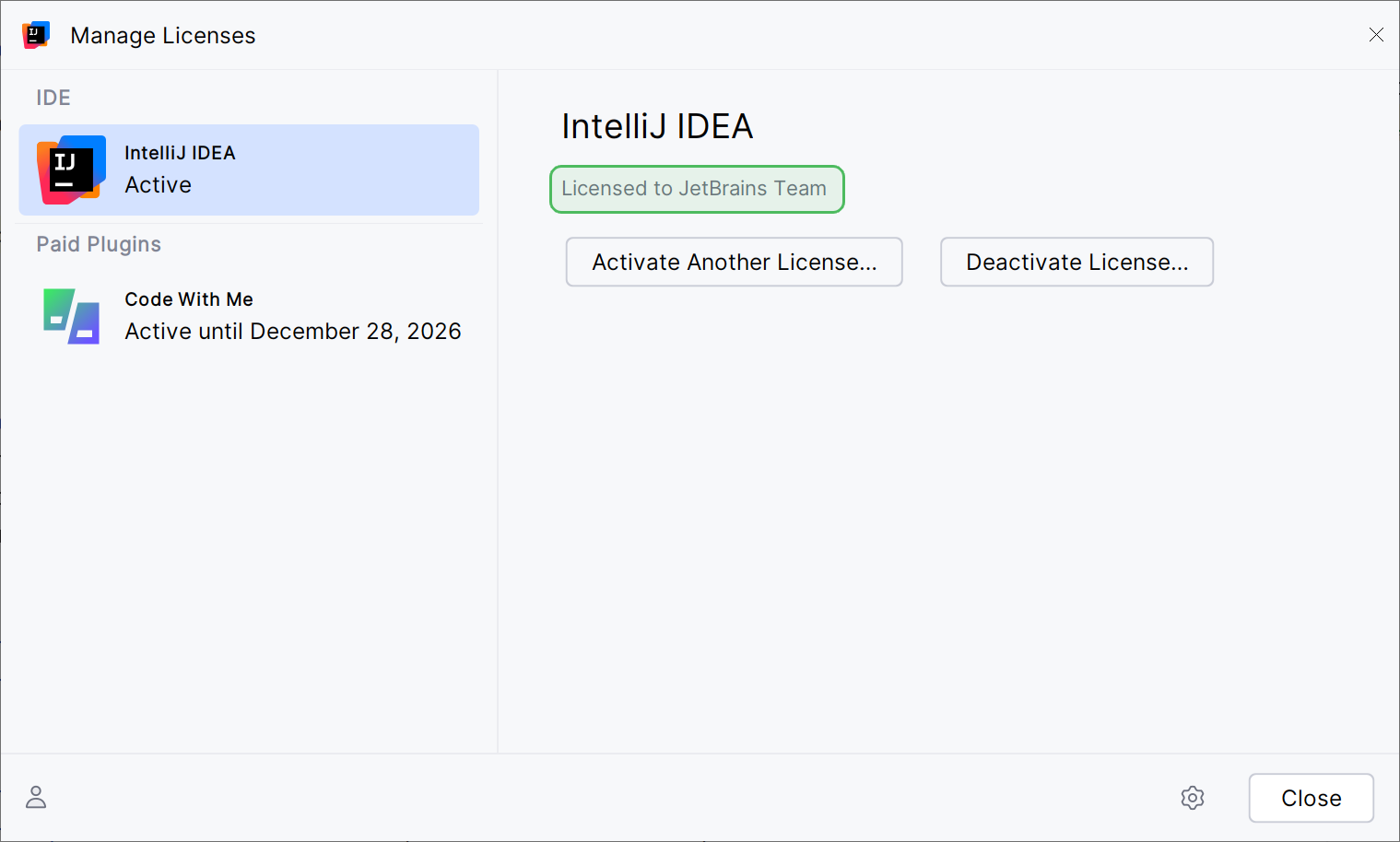 The activation dialog shows the license information The activation dialog shows the license information