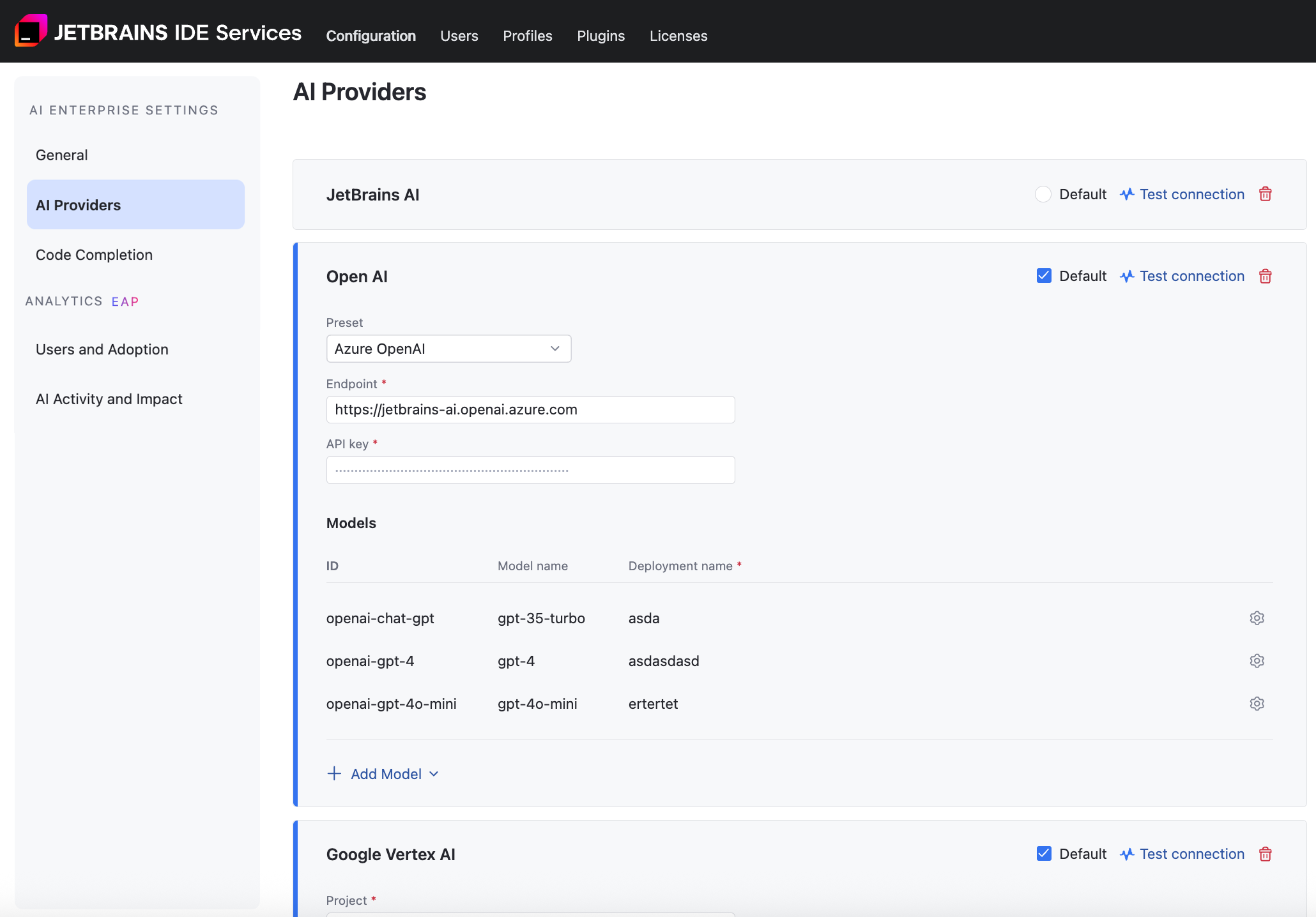 Set default AI provider Set default AI provider