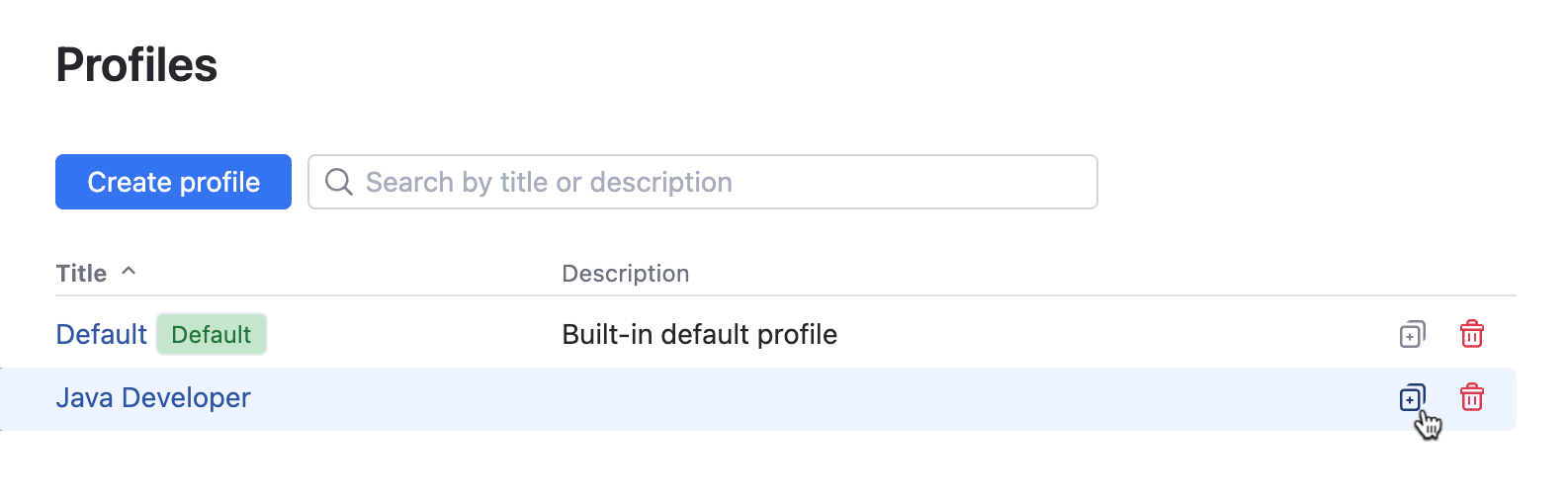 Clone a profile Clone a profile