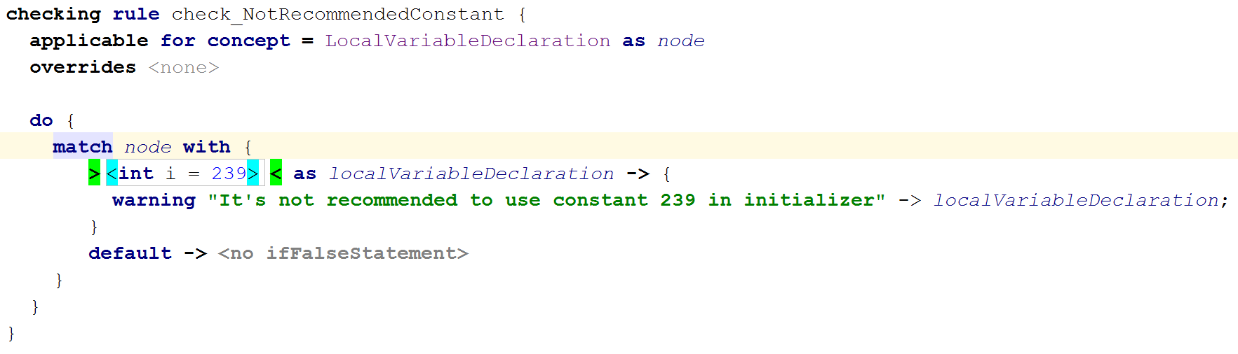 checking rule pattern