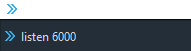 Firefox version 61 and earlier: type Listen 6000