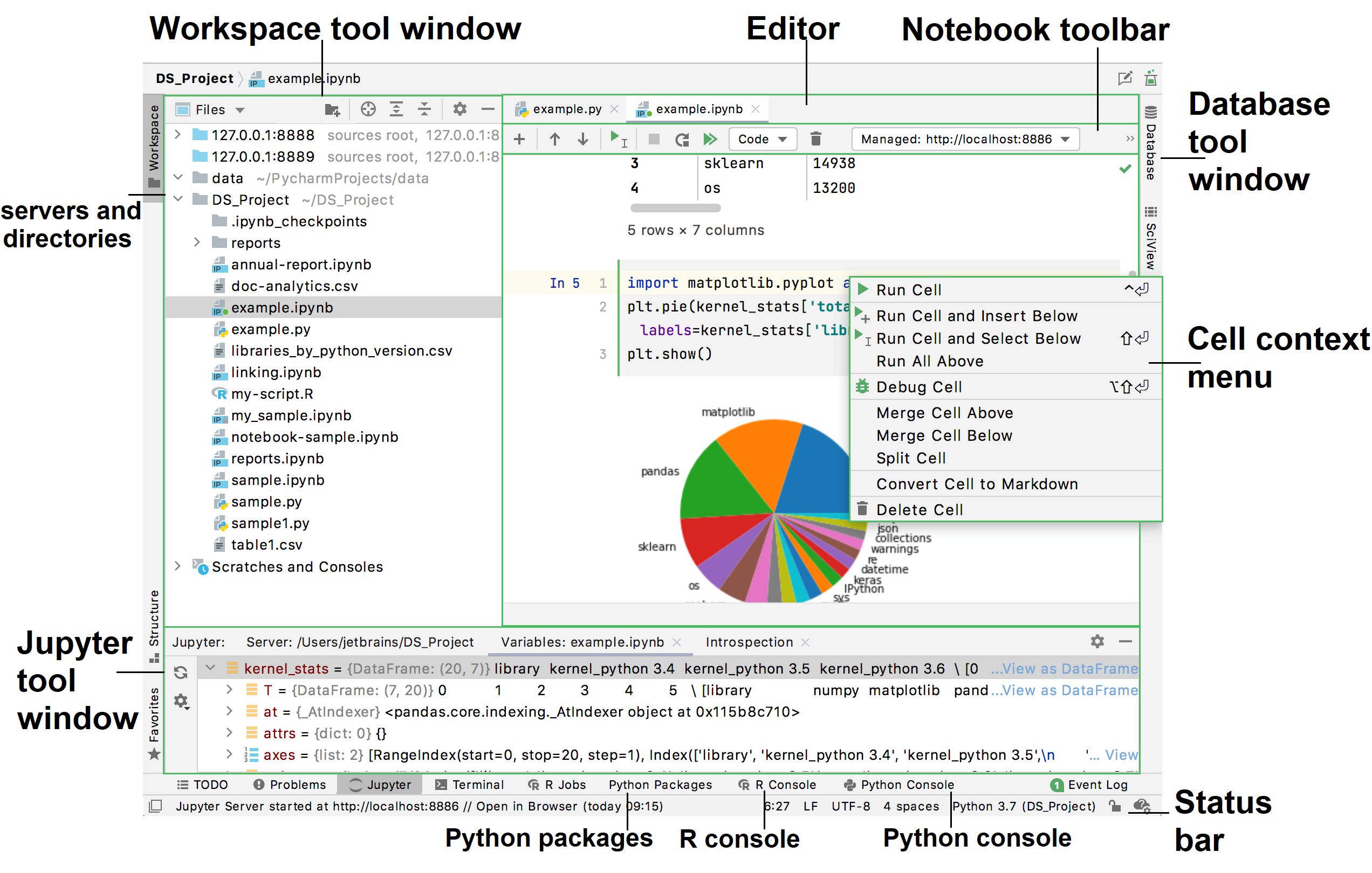 PyCharm Data Science UI