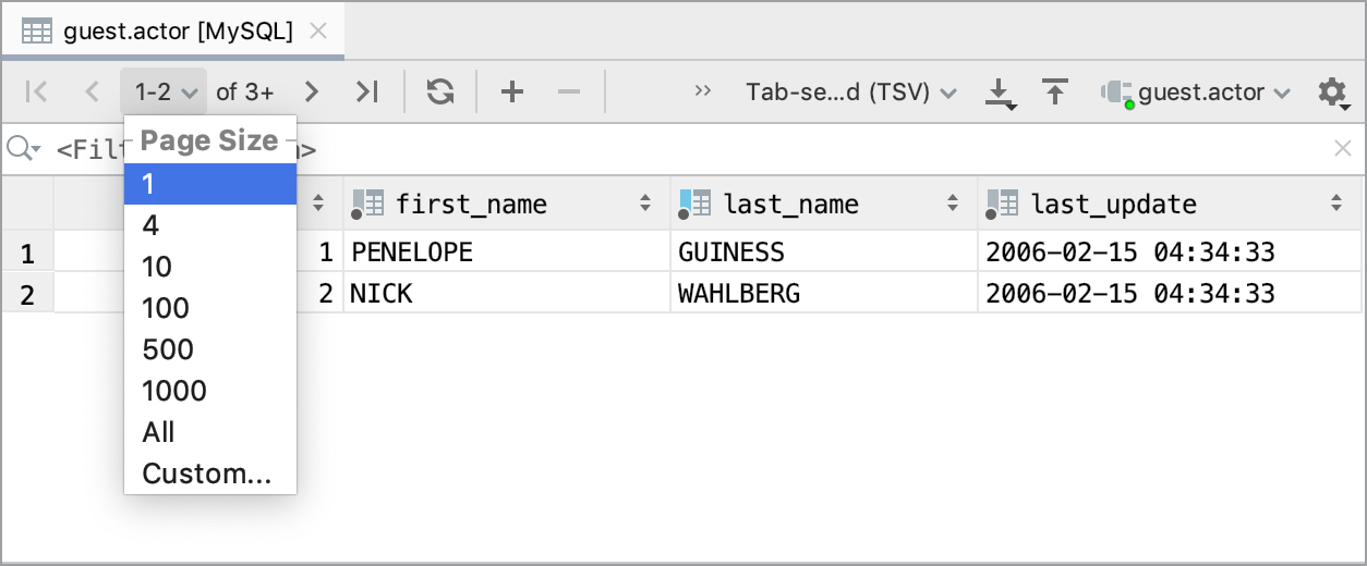 Limit page size to Limit page size to
