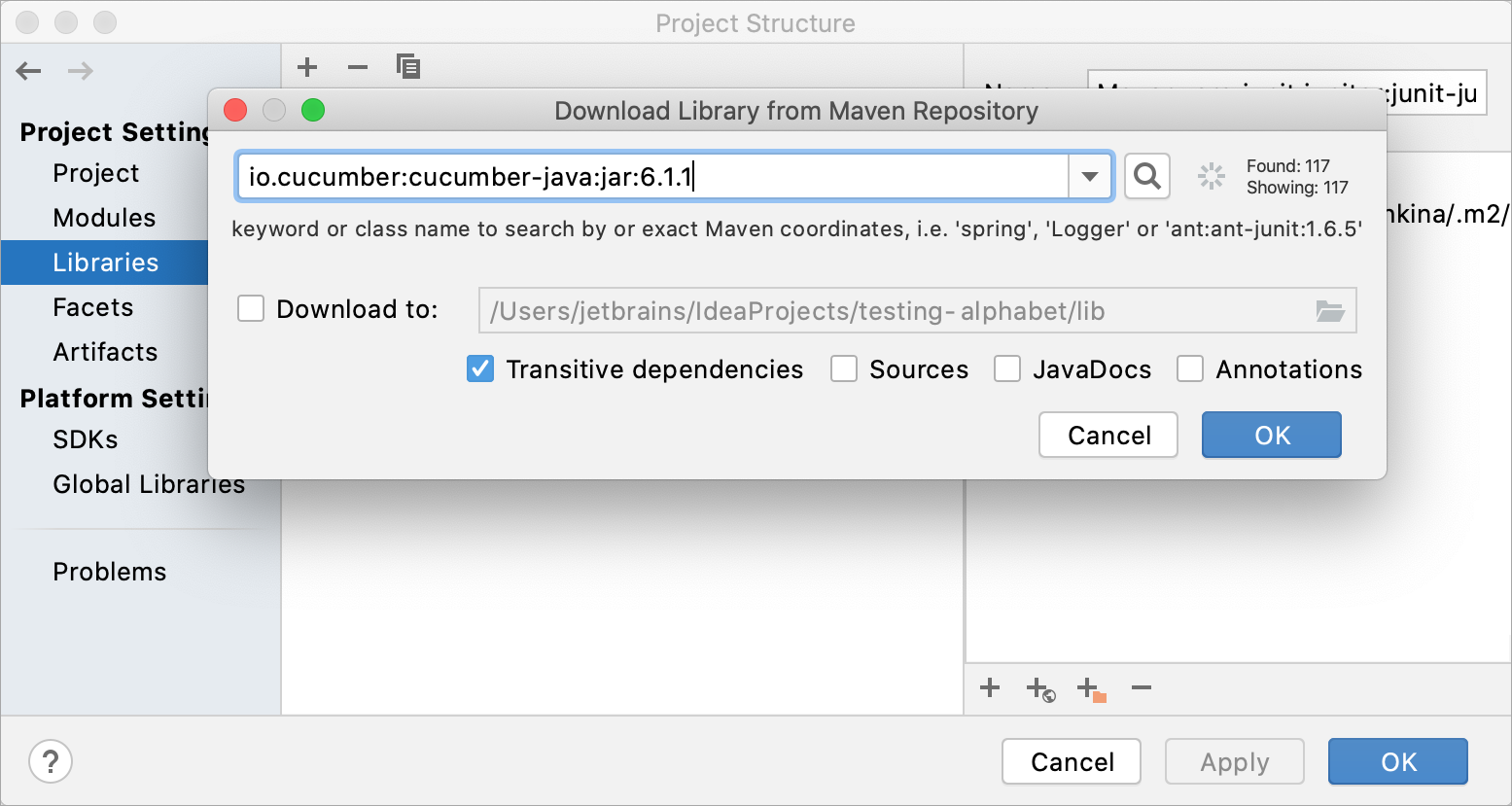 Adding a Cucumber library to a project Adding a Cucumber library to a project