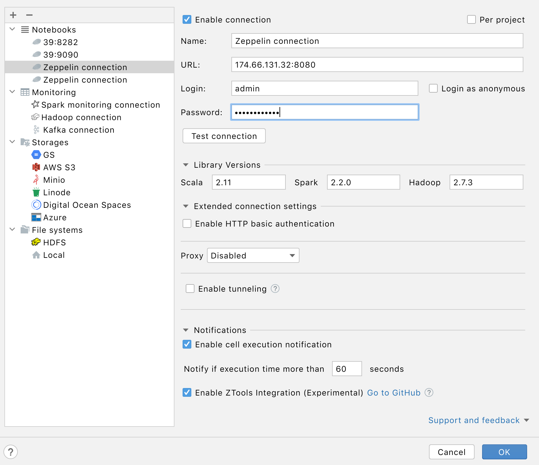 Connection Settings Connection Settings