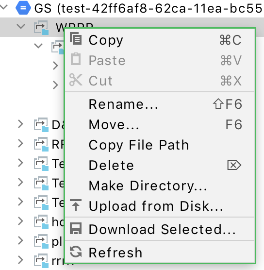 Context menu to preview the structure of servers in BDT window Context menu to preview the structure of servers in BDT window