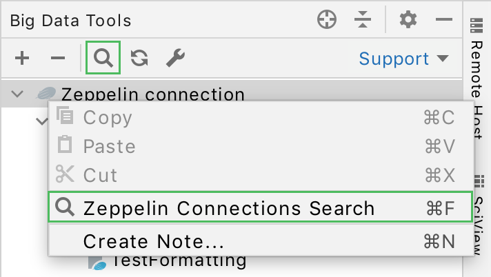 Search Zeppelin connection menu Search Zeppelin connection menu
