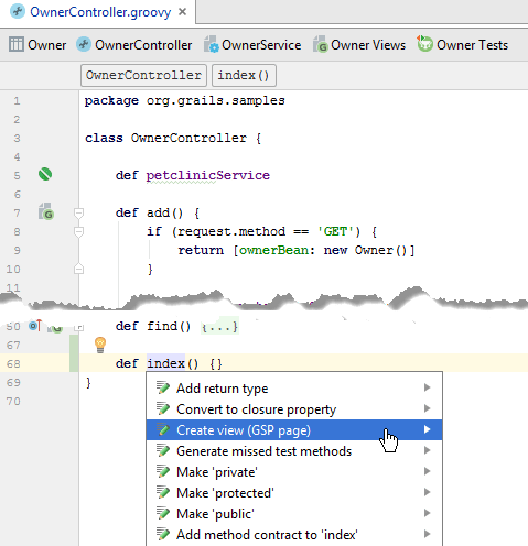 Create grails view Create grails view