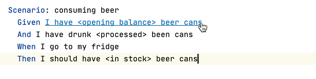 Navigating to step definition Navigating to step definition