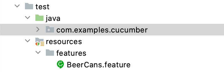 A package for step definitions in the Project tool window A package for step definitions in the Project tool window