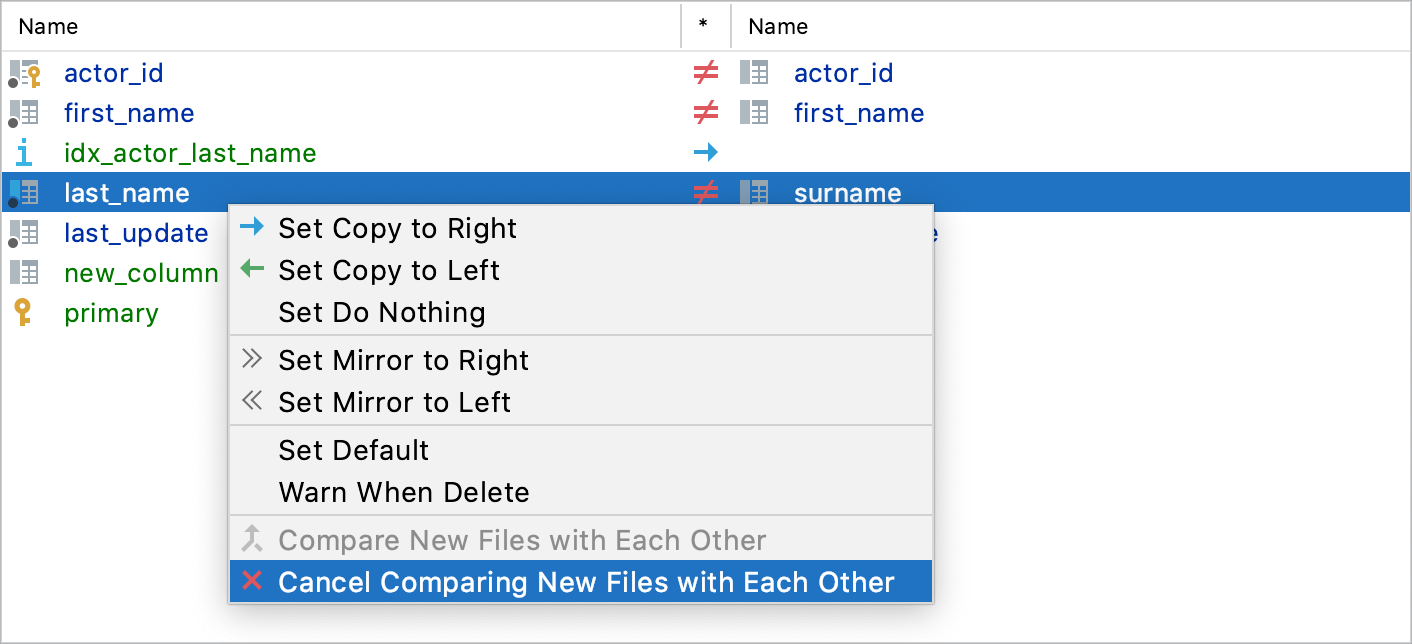 Cancel Comparing New Files with Each Other Cancel Comparing New Files with Each Other